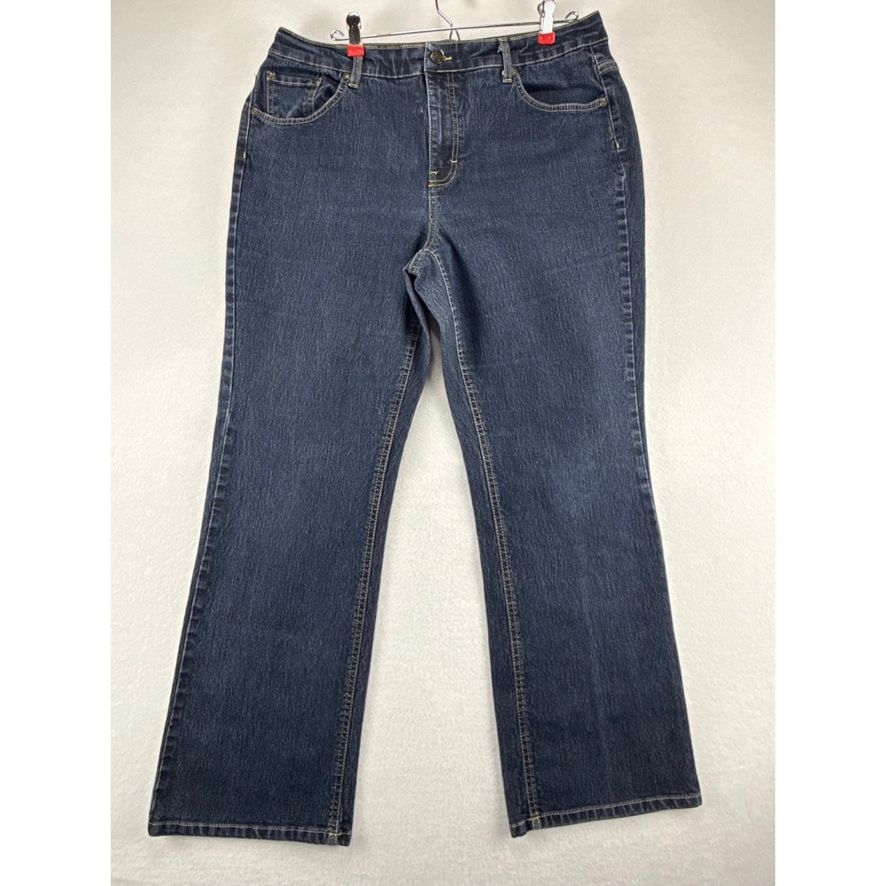 Relativity Straight Leg Jeans Womens 16W Dark Wash Blue Stretch Denim Pants